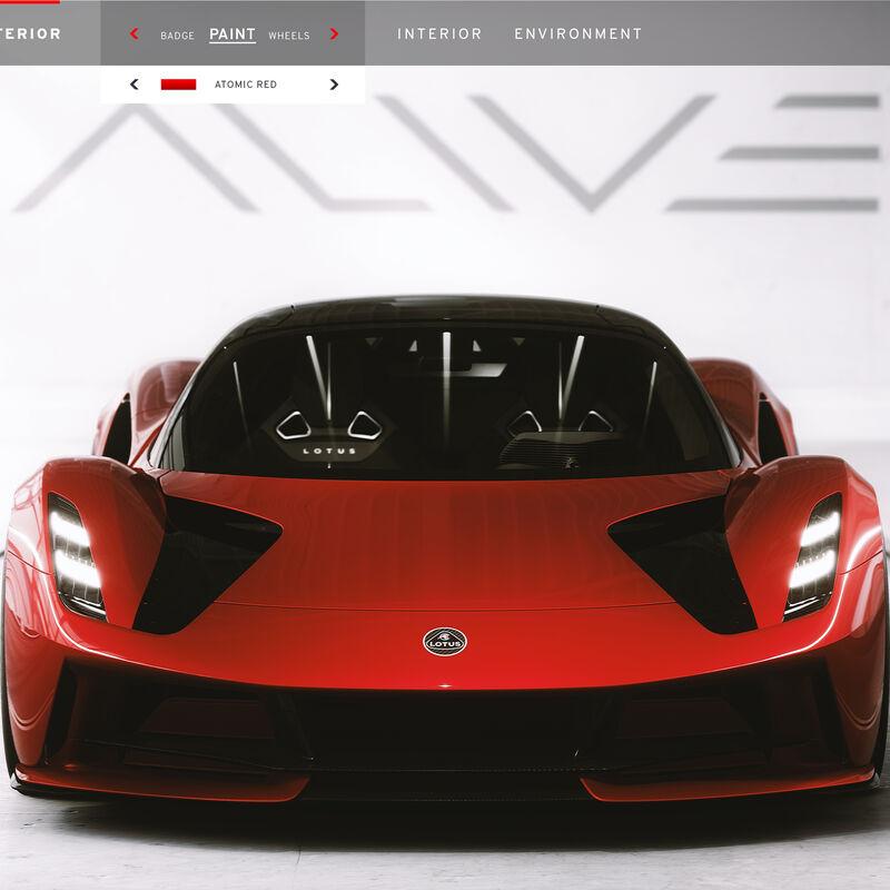 Der elektrische Lotus Evija im Konfigurator